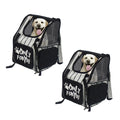 NNEAGS 2X Black Pet Carrier Backpack Breathable Mesh Portable Safety Travel Essentials Outdoor Bag-0