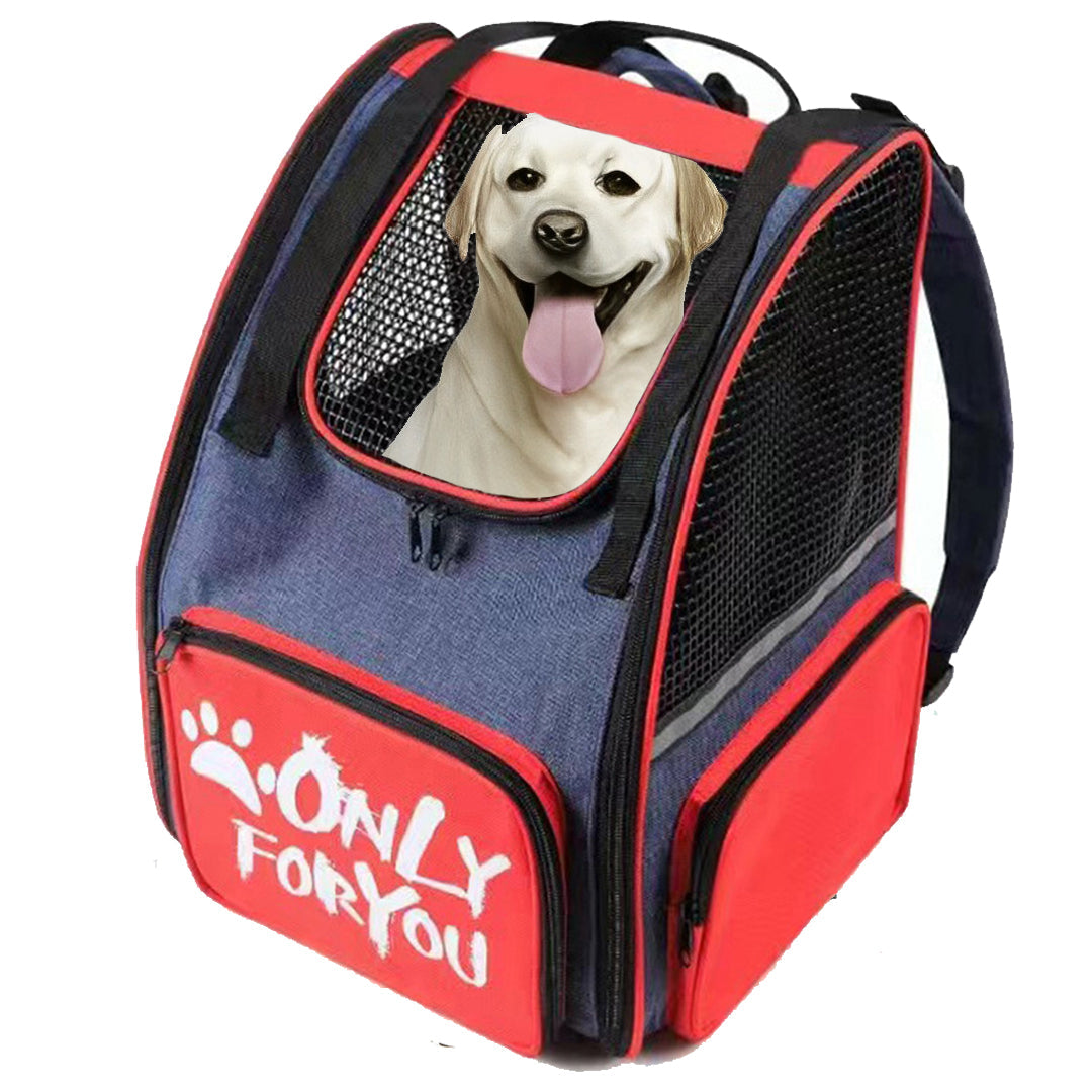 NNEAGS Red Pet Carrier Backpack Breathable Mesh Portable Safety Travel Essentials Outdoor Bag-0