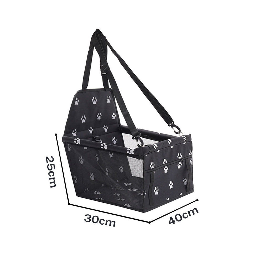 NNEAGS Waterproof Pet Booster Car Seat Breathable Mesh Safety Travel Portable Dog Carrier Bag Black-1