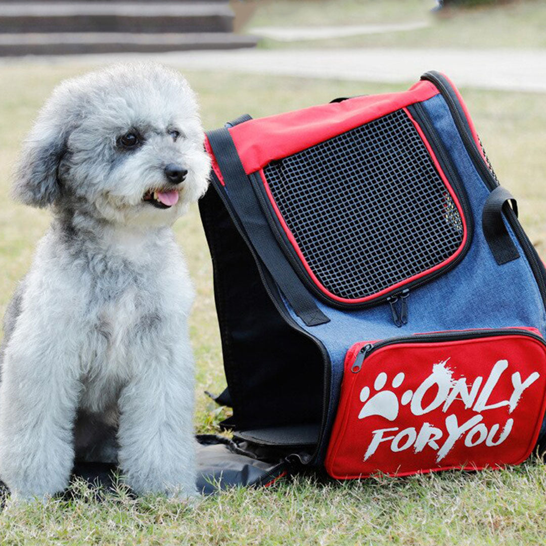 NNEAGS Red Pet Carrier Backpack Breathable Mesh Portable Safety Travel Essentials Outdoor Bag-1