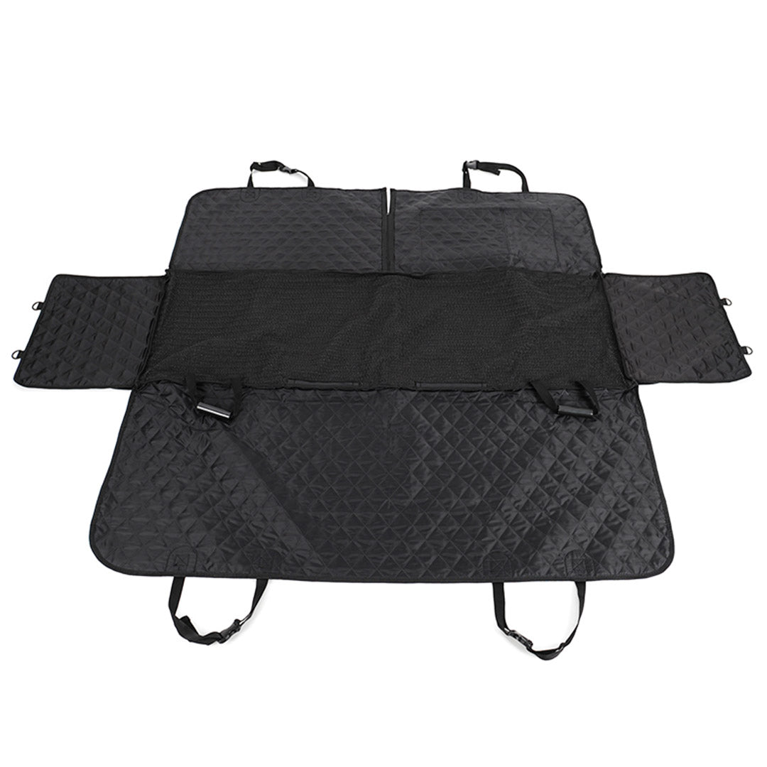 NNEAGS 2X 600D Oxford Cloth Waterproof Dog Car Cover Back Seat Protector Hammock Non-Slip Pet Mat Black-2