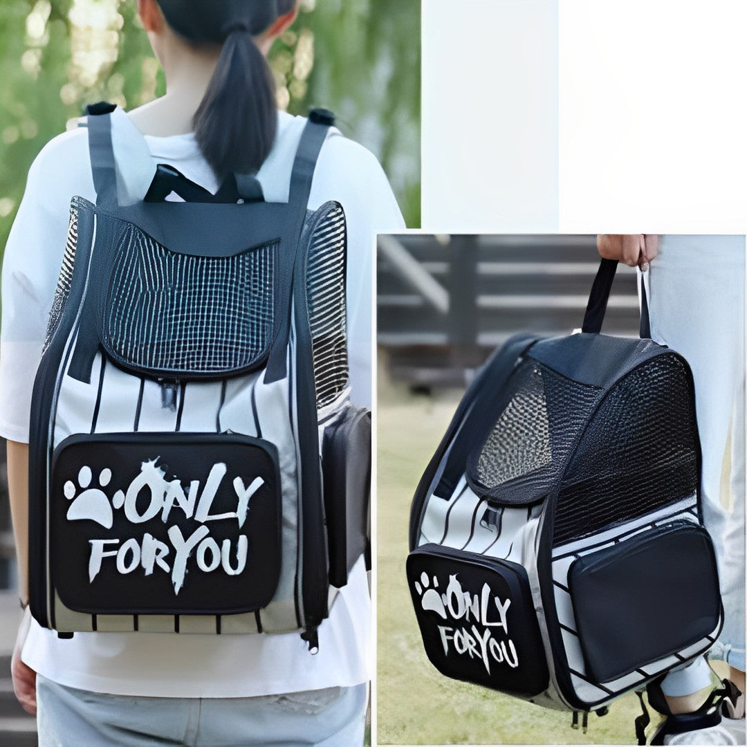 NNEAGS 2X Black Pet Carrier Backpack Breathable Mesh Portable Safety Travel Essentials Outdoor Bag-2