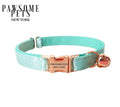SMALL SIZE DOG & CAT COLLAR - SILVER MINT GREEN-0