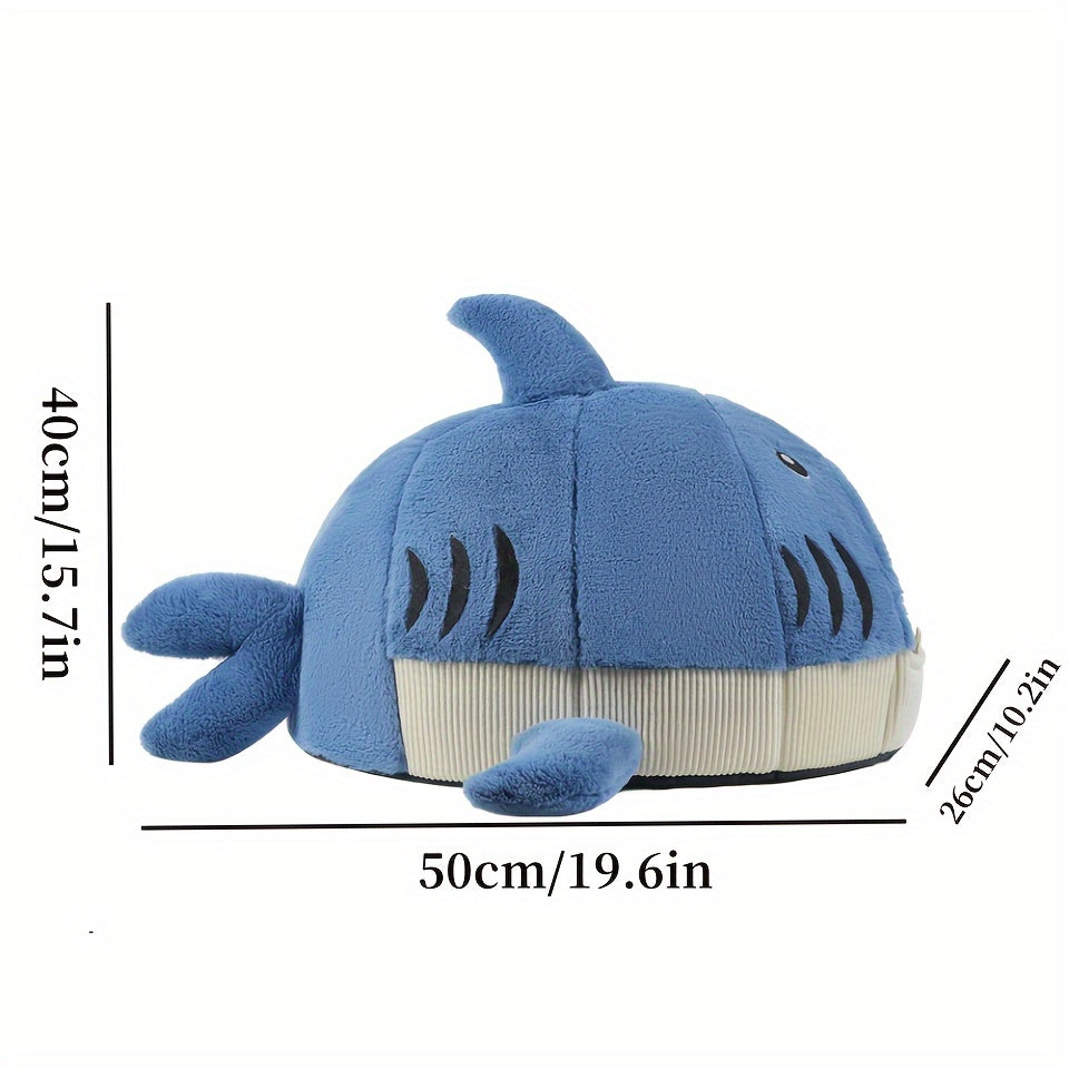NNETM Cozy Shark-Shaped Pet Bed for Cats & Dogs-2