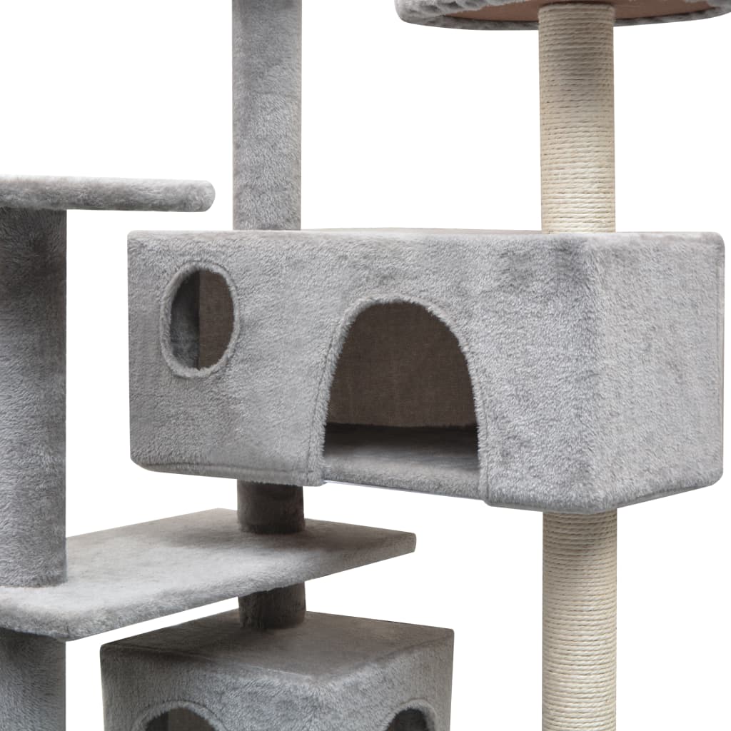 NNEVL Cat Tree with Sisal Scratching Posts 125 cm Grey