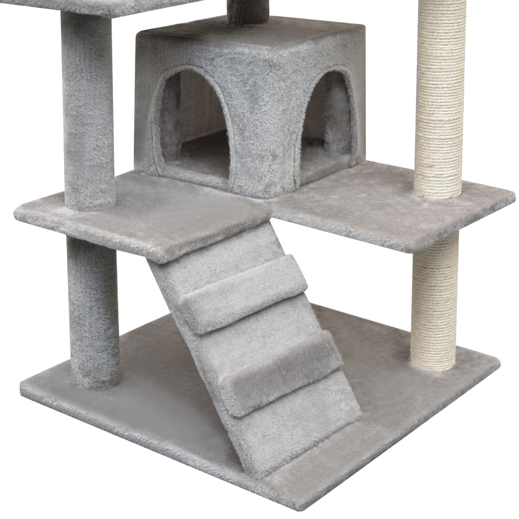 NNEVL Cat Tree with Sisal Scratching Posts 125 cm Grey