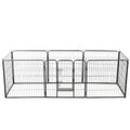 NNEVL Dog Playpen 8 Panels Steel 80x80 cm Black-0