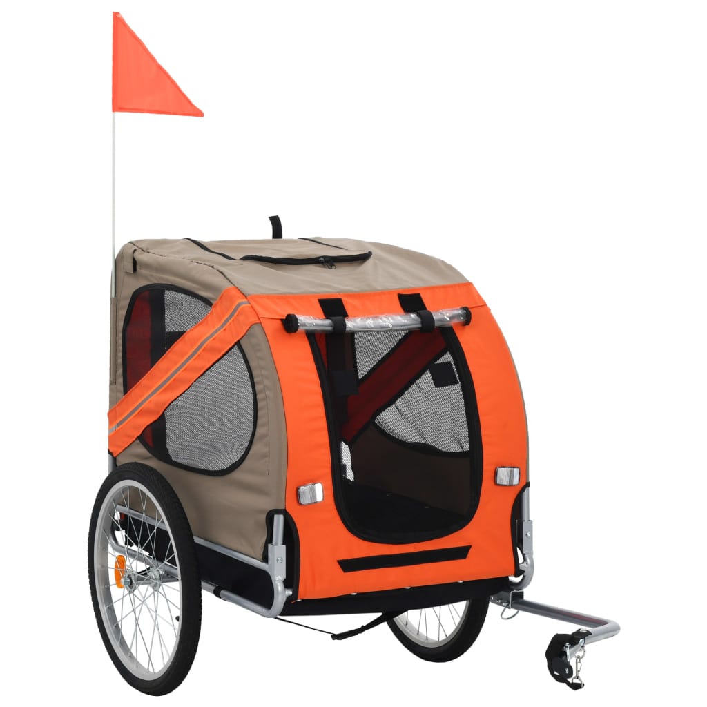 NNEVL Dog Bike Trailer Orange and Grey-0