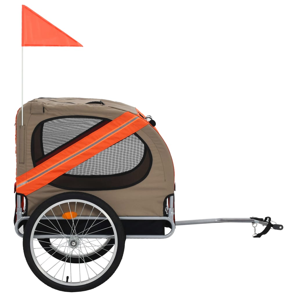 NNEVL Dog Bike Trailer Orange and Grey-1