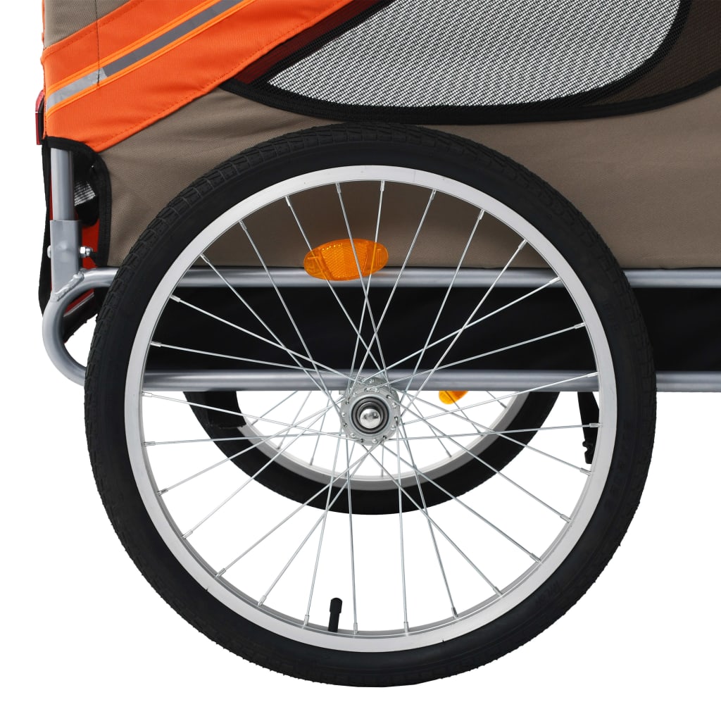 NNEVL Dog Bike Trailer Orange and Grey-3