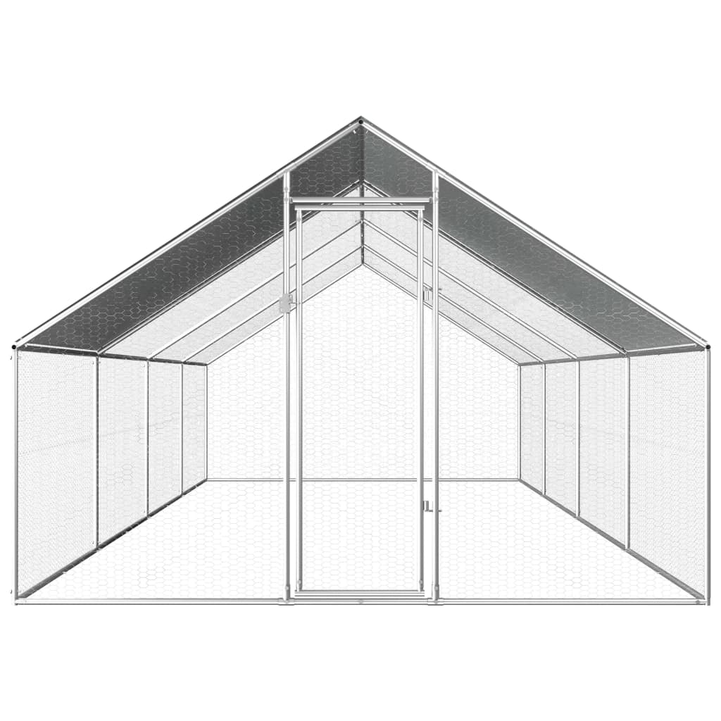 NNEVL Outdoor Chicken Cage 2.75x8x1.92 m Galvanised Steel-1