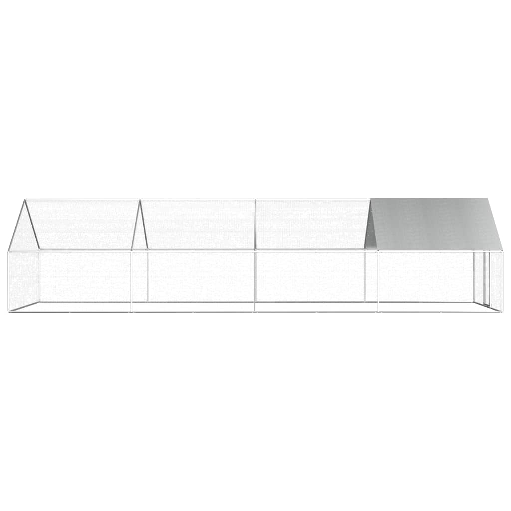 NNEVL Outdoor Chicken Cage 2.75x8x1.92 m Galvanised Steel-2