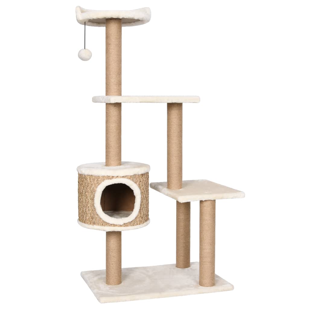 NNEVL Cat Tree with Scratching Post 123cm Seagrass