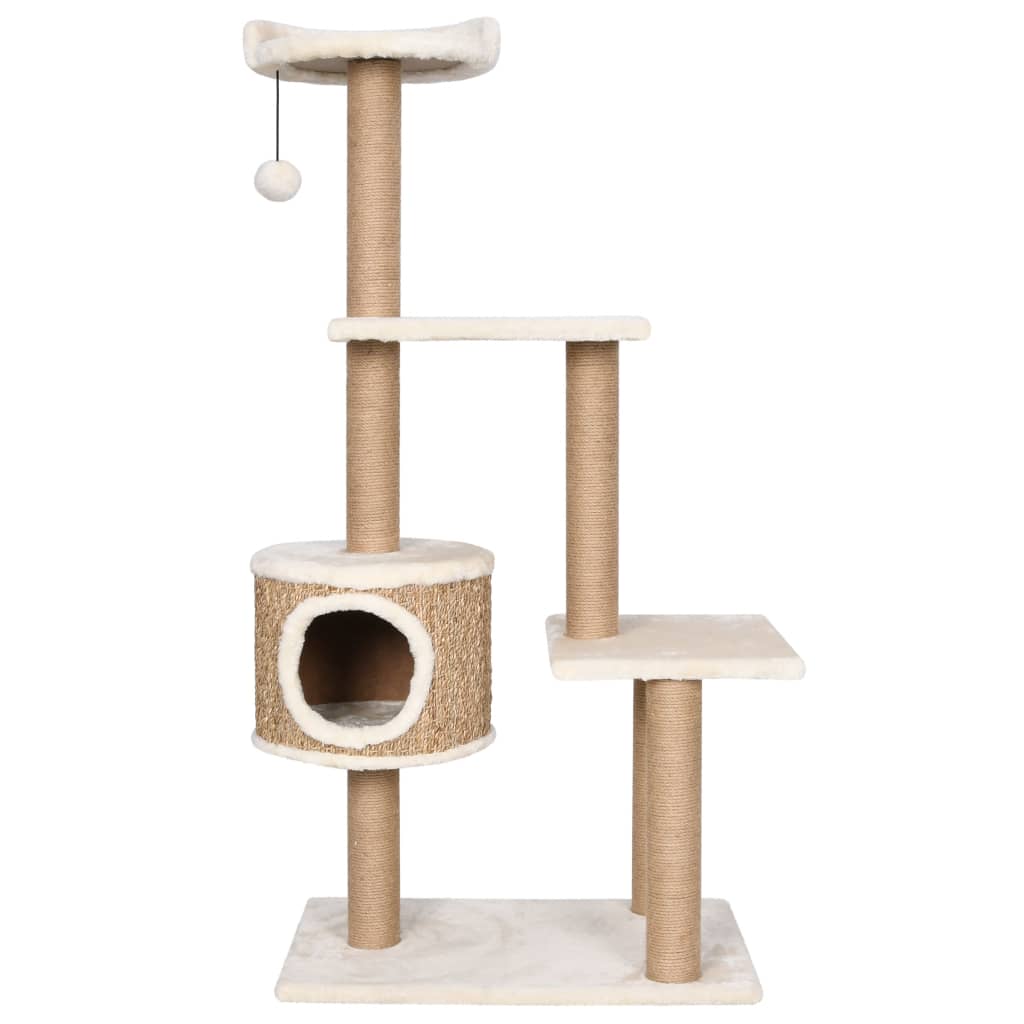 NNEVL Cat Tree with Scratching Post 123cm Seagrass