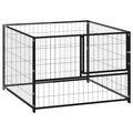 NNEVL Dog Kennel Black 100x100x70 cm Steel-0