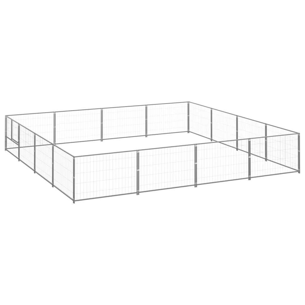 NNEVL Dog Kennel Silver 16 m² Steel-0