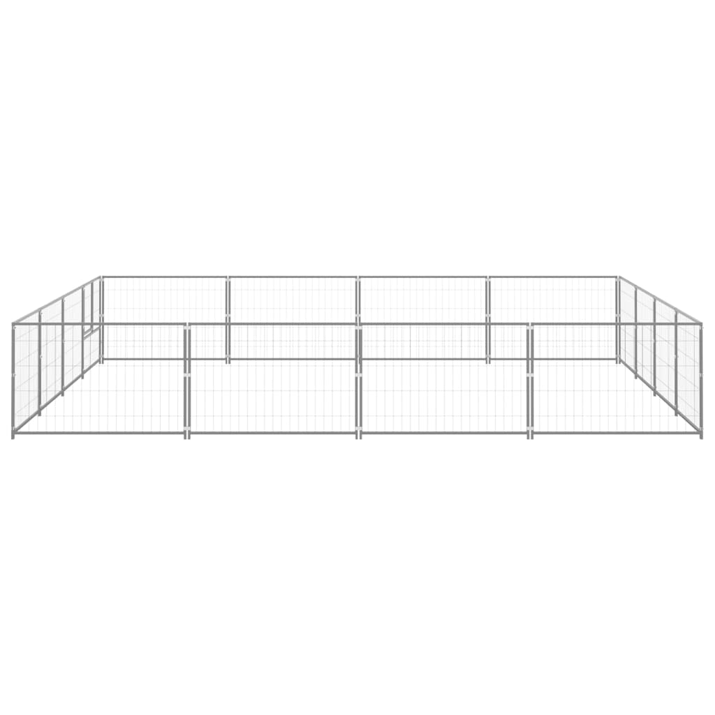 NNEVL Dog Kennel Silver 16 m² Steel-1
