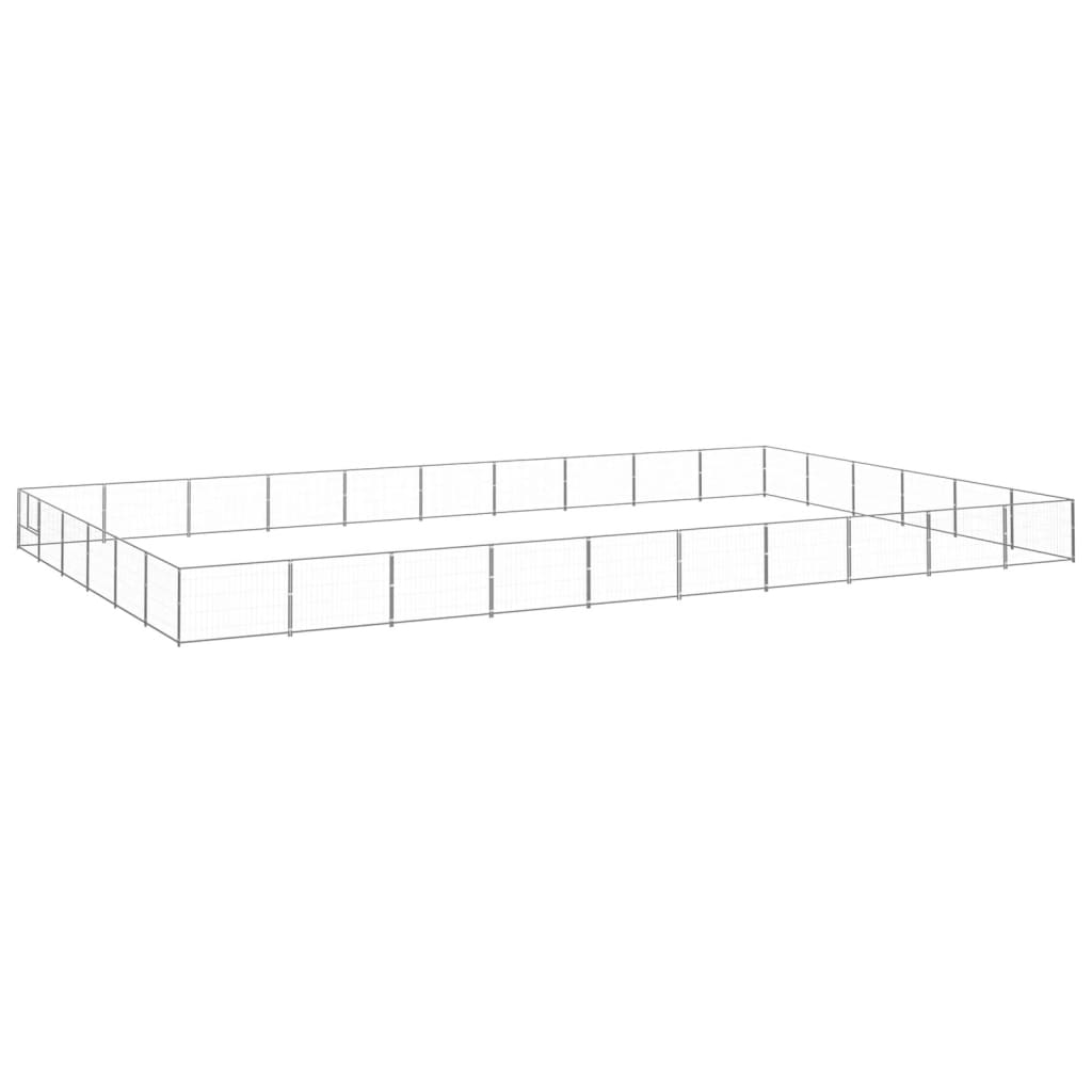 NNEVL Dog Kennel Silver 60 m² Steel-0