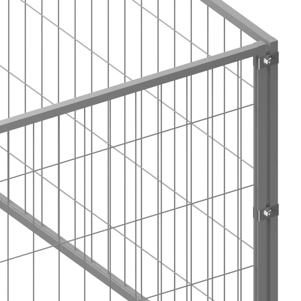 NNEVL Dog Kennel Silver 60 m² Steel-4