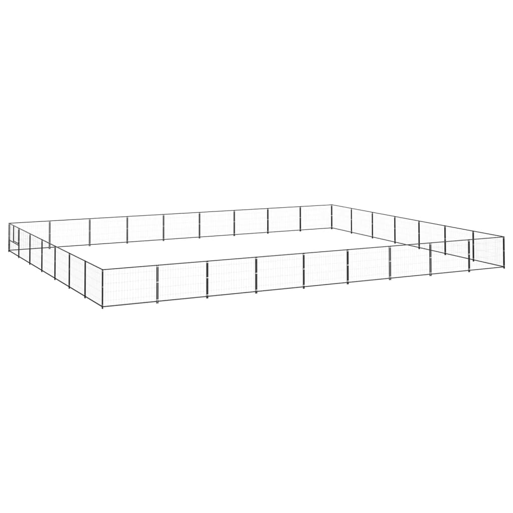 NNEVL Dog Kennel Black 63 m² Steel-0