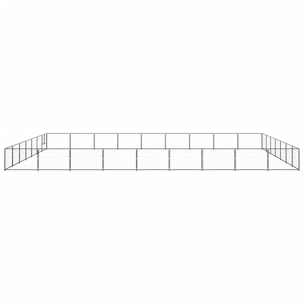 NNEVL Dog Kennel Black 63 m² Steel-1
