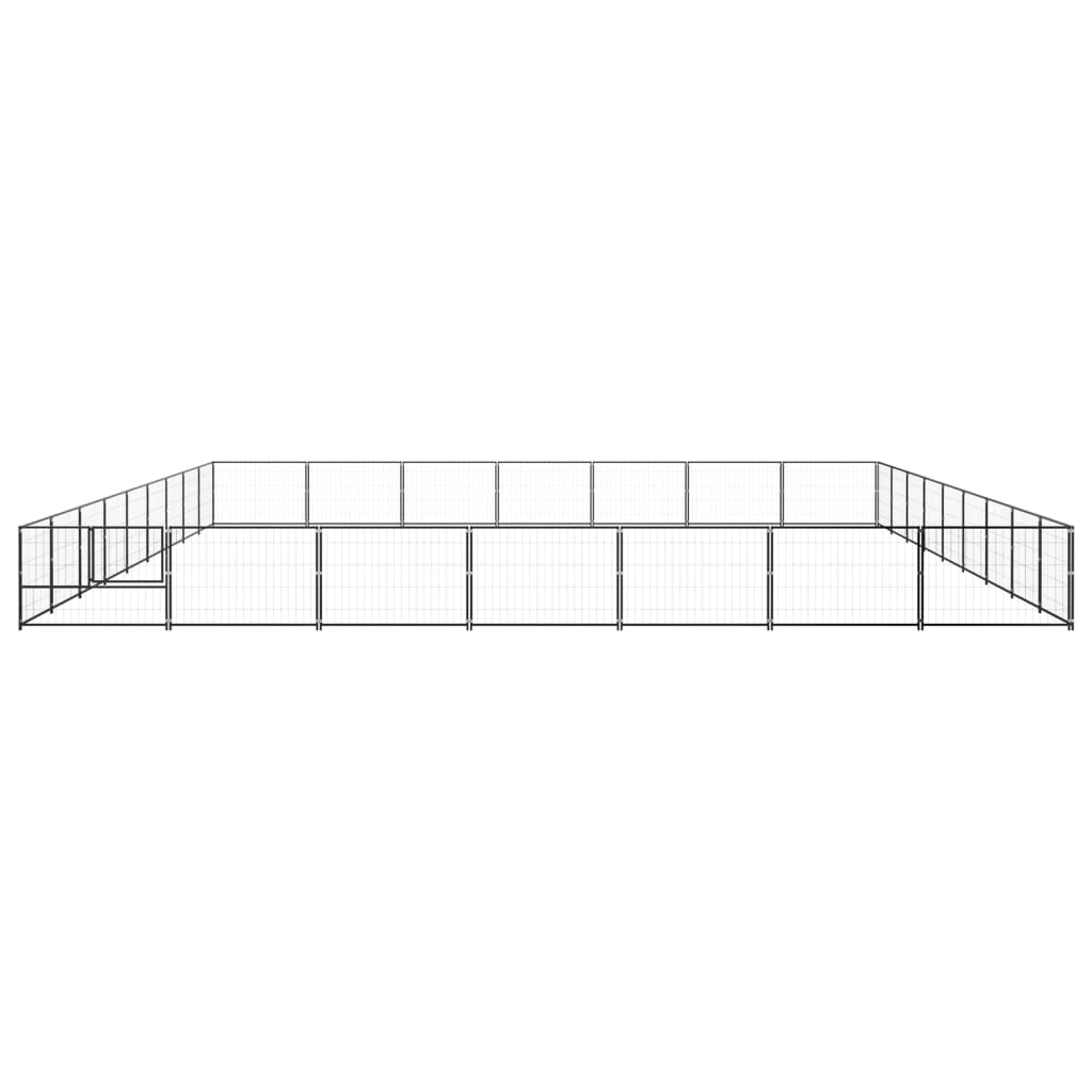 NNEVL Dog Kennel Black 63 m² Steel-2