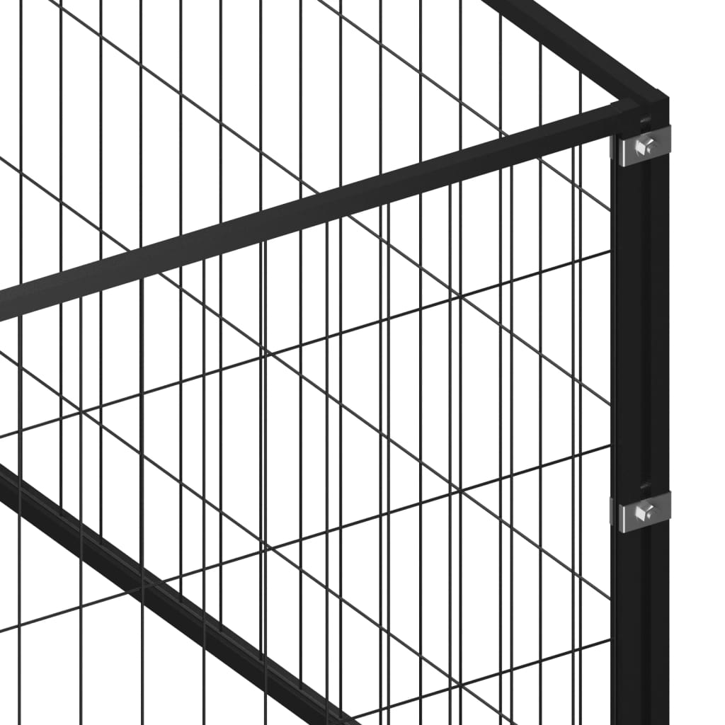 NNEVL Dog Kennel Black 63 m² Steel-4