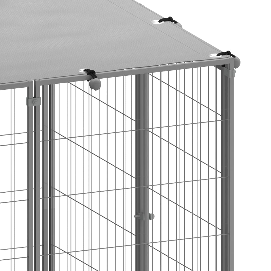 NNEVL Dog Kennel Silver 19.36 m² Steel-3