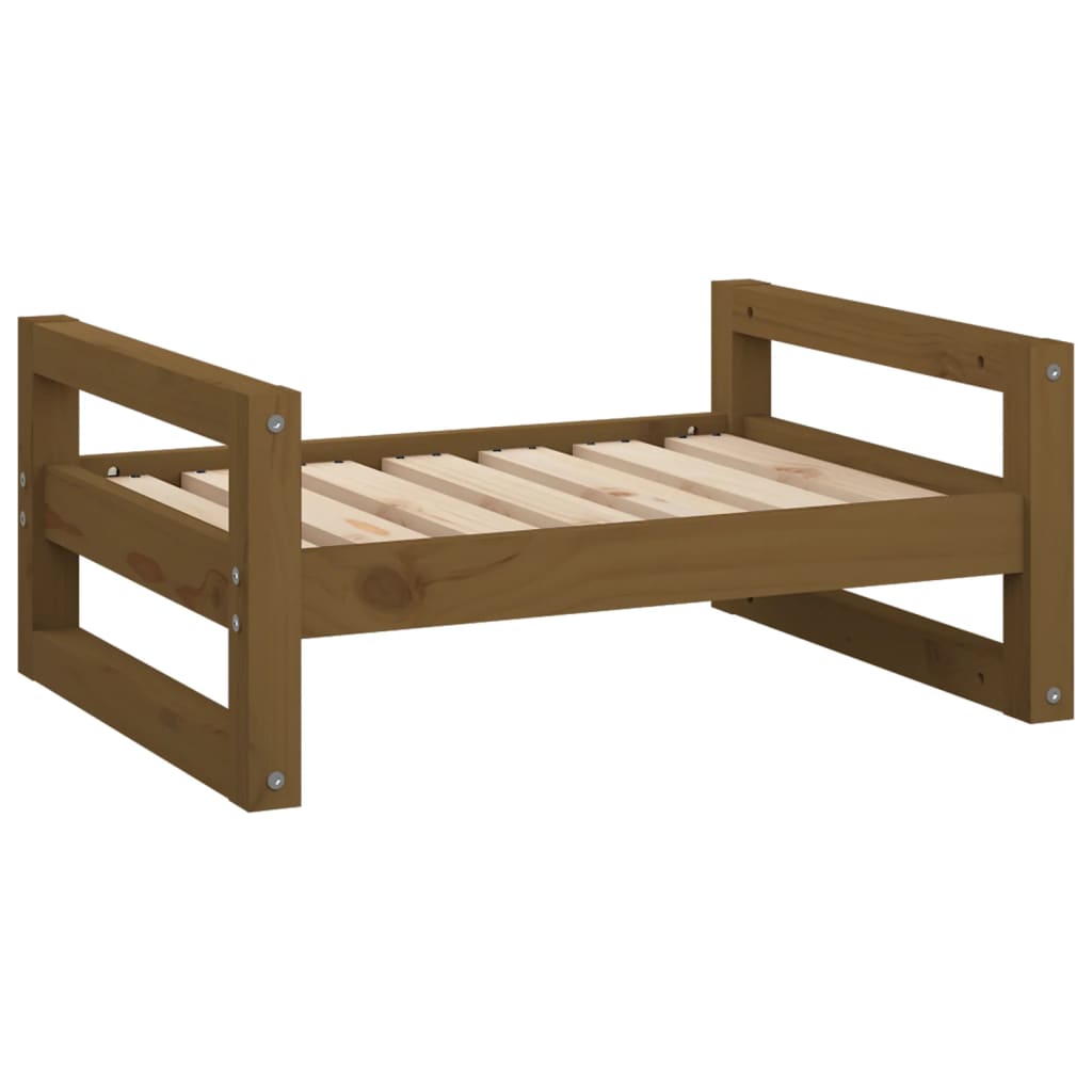 NNEVL Dog Bed Honey Brown 65.5x50.5x28 cm Solid Pine Wood-1
