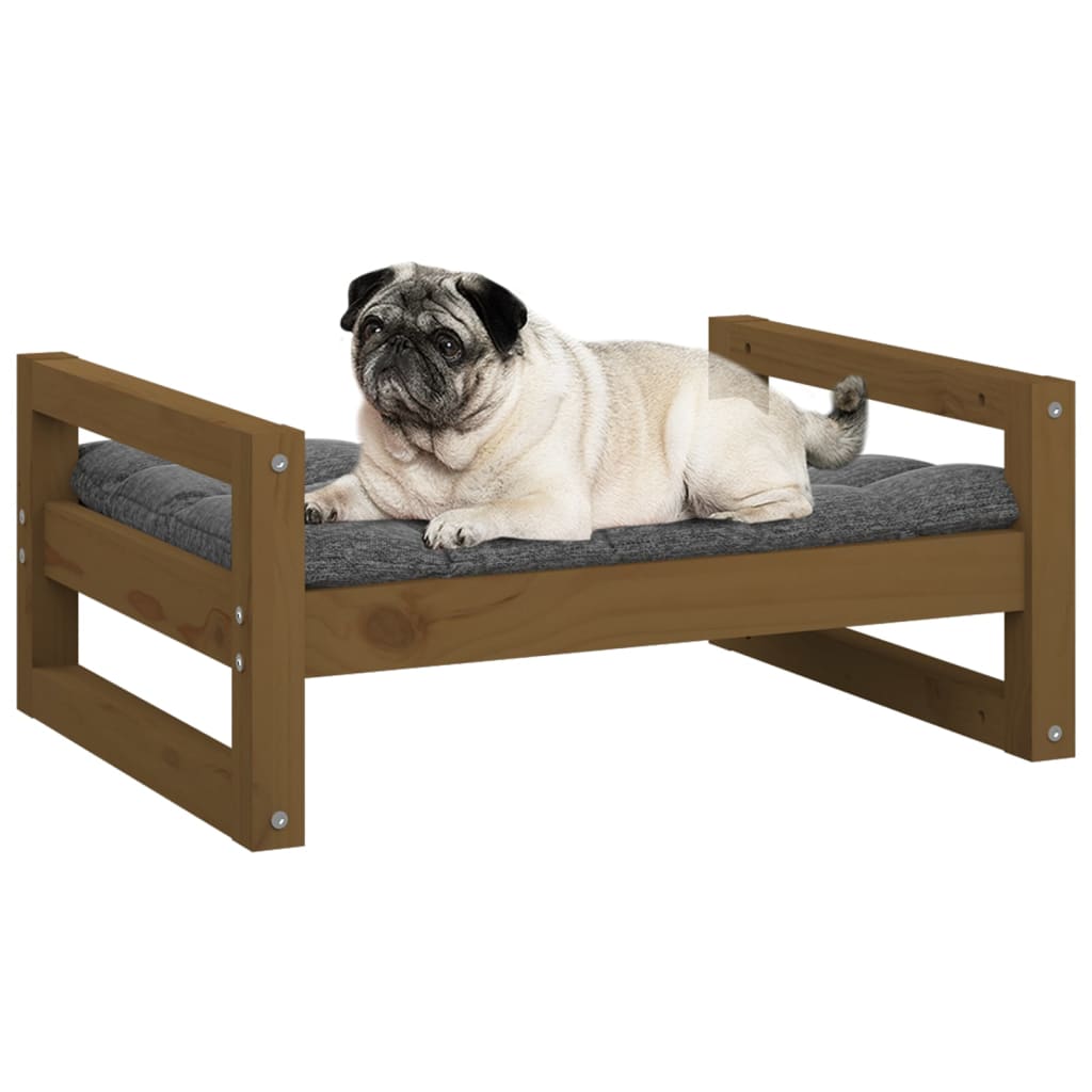 NNEVL Dog Bed Honey Brown 65.5x50.5x28 cm Solid Pine Wood-3