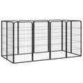 NNEVL 12-Panel Dog Playpen Black 50x100 cm Powder-coated Steel-0