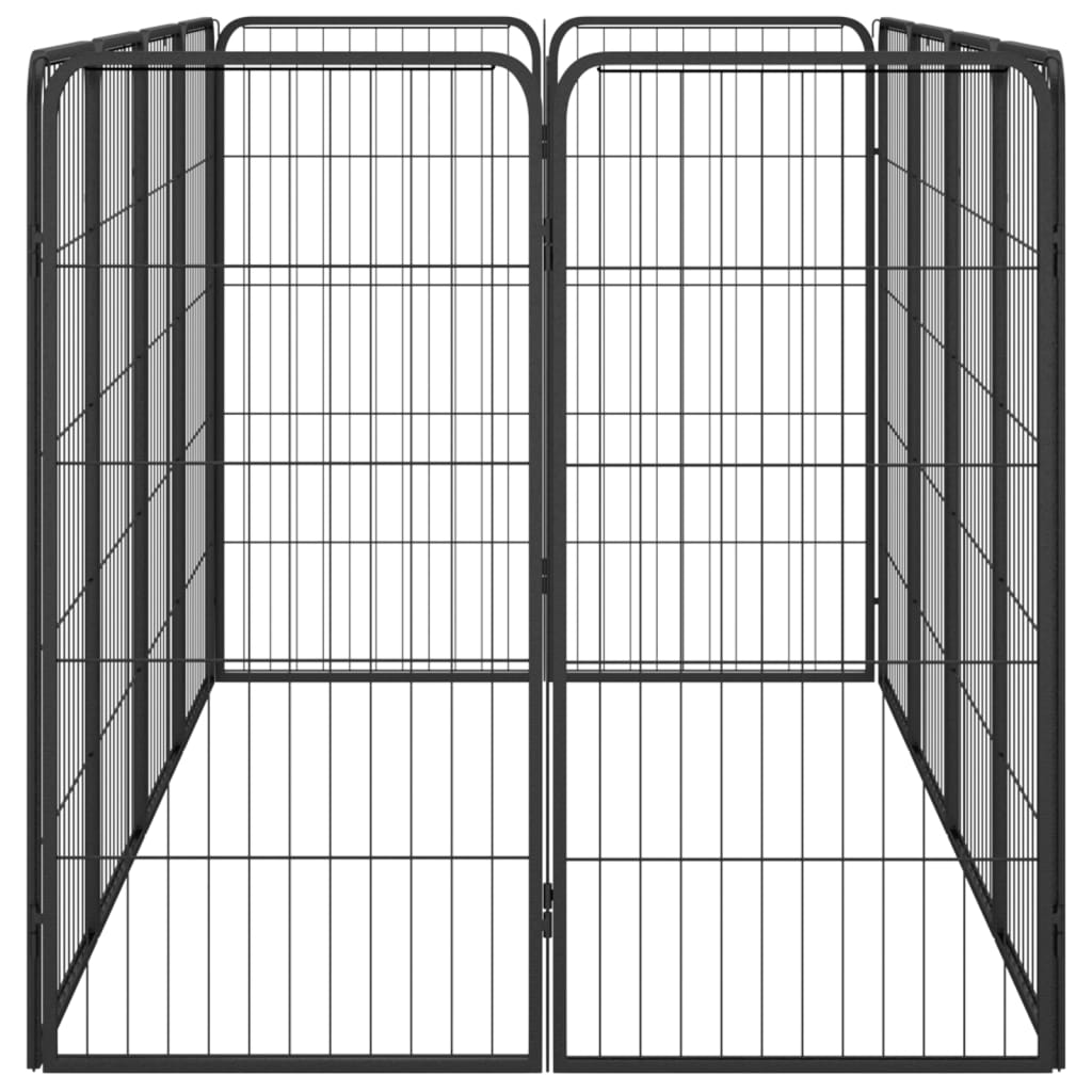NNEVL 12-Panel Dog Playpen Black 50x100 cm Powder-coated Steel-3