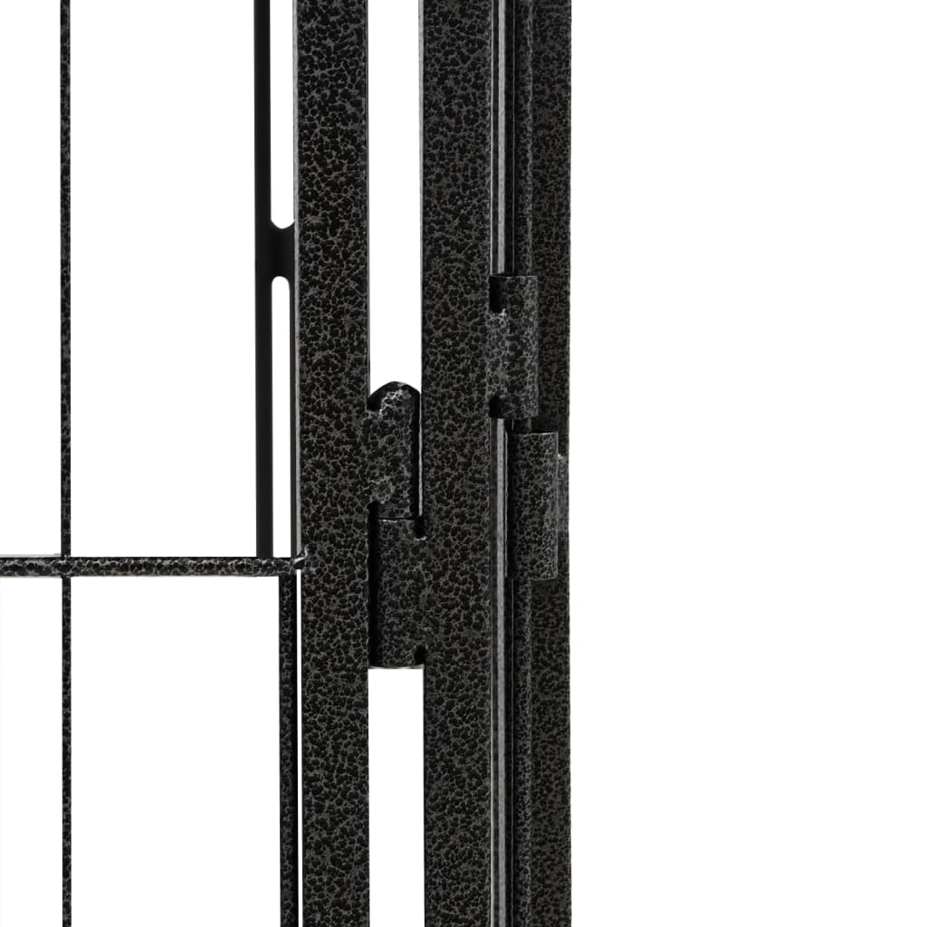 NNEVL 12-Panel Dog Playpen Black 50x100 cm Powder-coated Steel-4