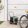 NNEVL Pet Bike Trailer Grey and Black Oxford Fabric and Iron-0