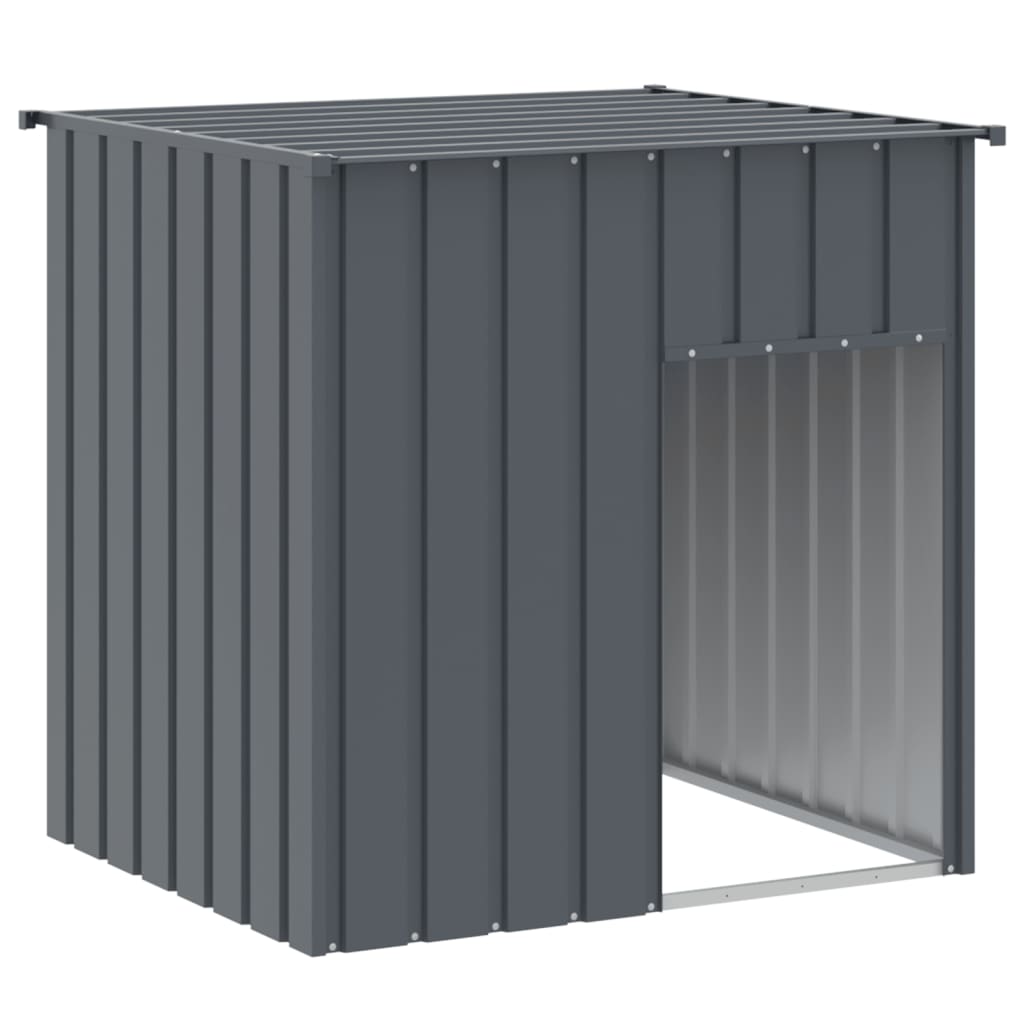 NNEVL Dog House with Roof Anthracite 110x103x109 cm Galvanised Steel-1