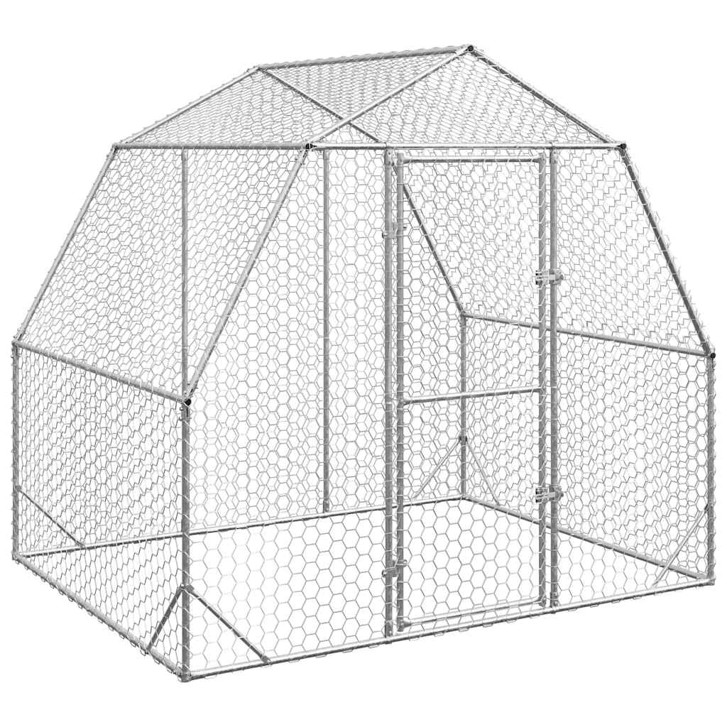 NNEVL Chicken Run 2.5x2x2.25 m Galvanised Steel-1