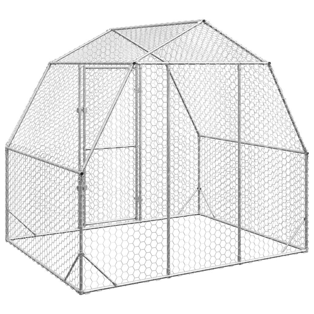 NNEVL Chicken Run 2.5x2x2.25 m Galvanised Steel-4
