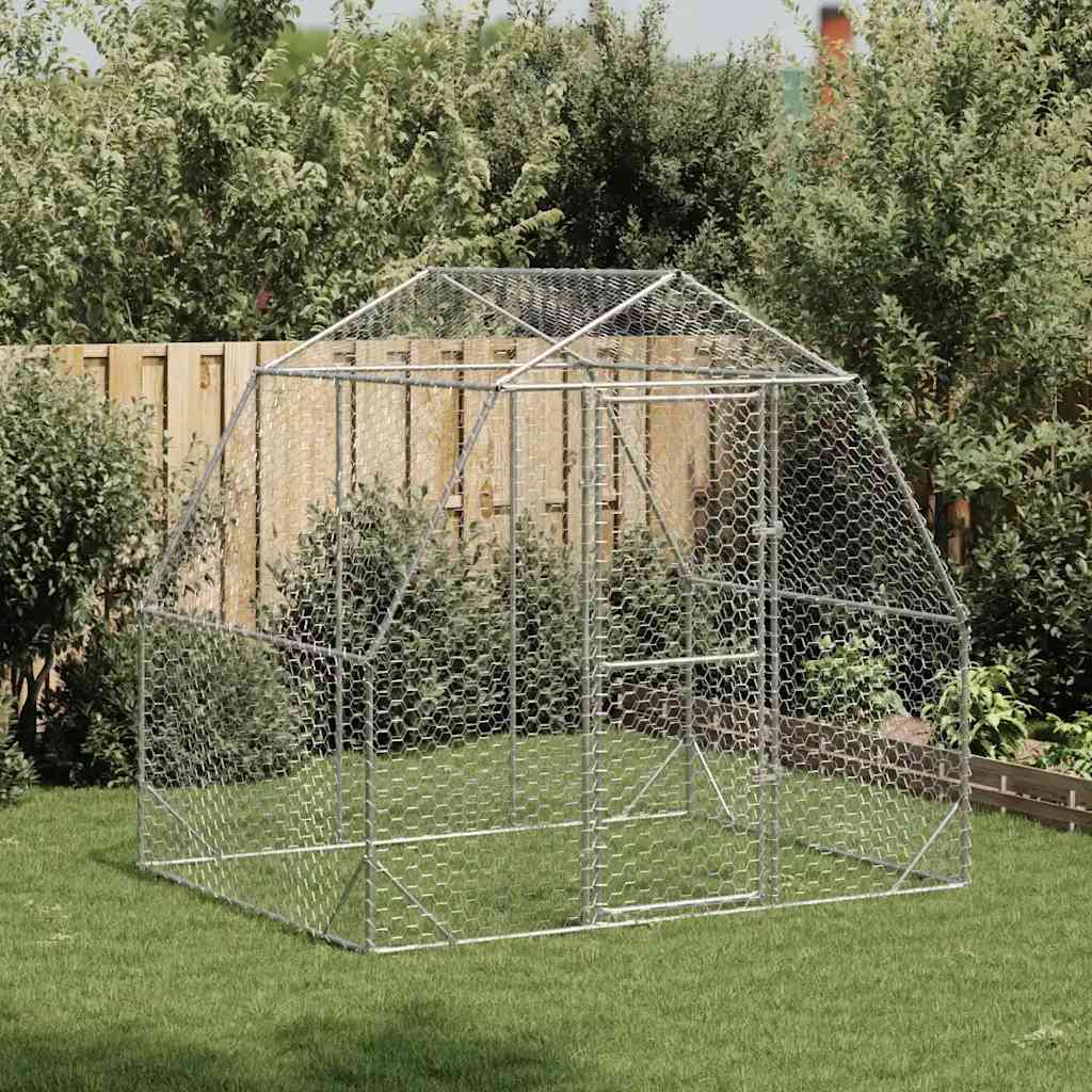 NNEVL Chicken Run 2.5x2x2.25 m Galvanised Steel-0