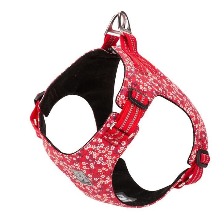 True Love Floral Doggy Harness - Red, M-3