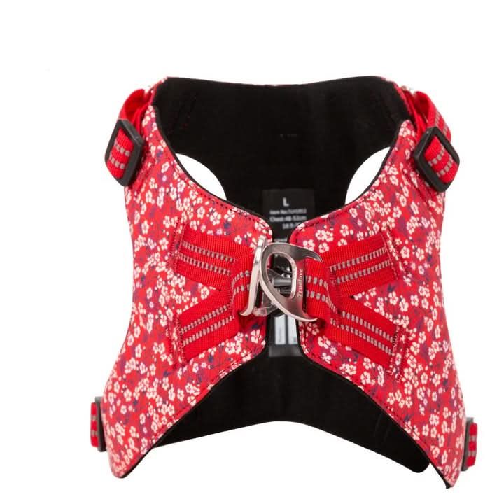 True Love Floral Doggy Harness - Red, M-1