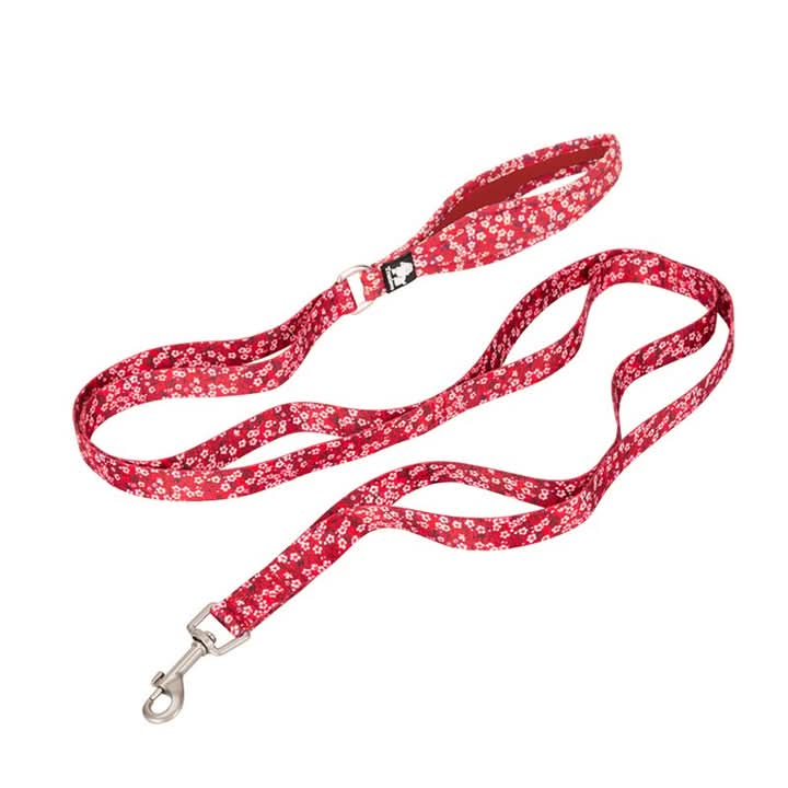 True Love Floral Multi Handle Dog Lead - Red, L-1