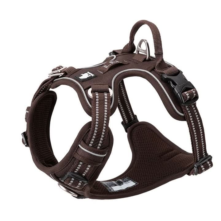 True Love No Pull Explosion Proof Dog Harness - Brown, M-1