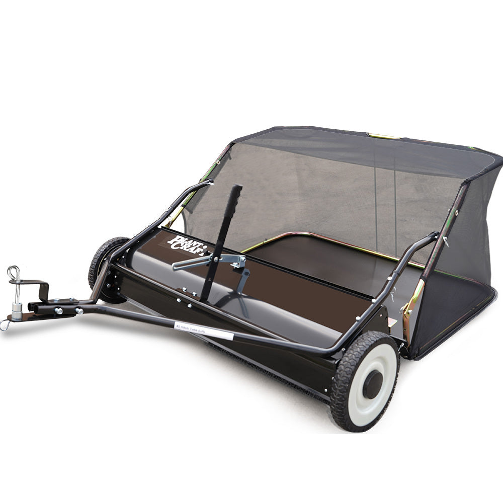 NNEMB Lawn Sweeper 38 Wide-Tow Behind Leaf and Grass Clipping Collector-Universal Hitch for Ride on Mower-Garden Tractor-0