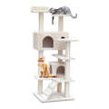 NNEDSZ Cat Tree 134cm Trees Scratching Post Scratcher Tower Condo House Furniture Wood Beige-0