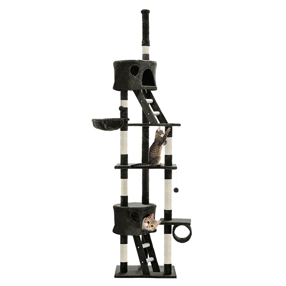 NNEDSZ Cat Tree 260cm Trees Scratching Post Scratcher Tower Condo House Furniture Wood-0