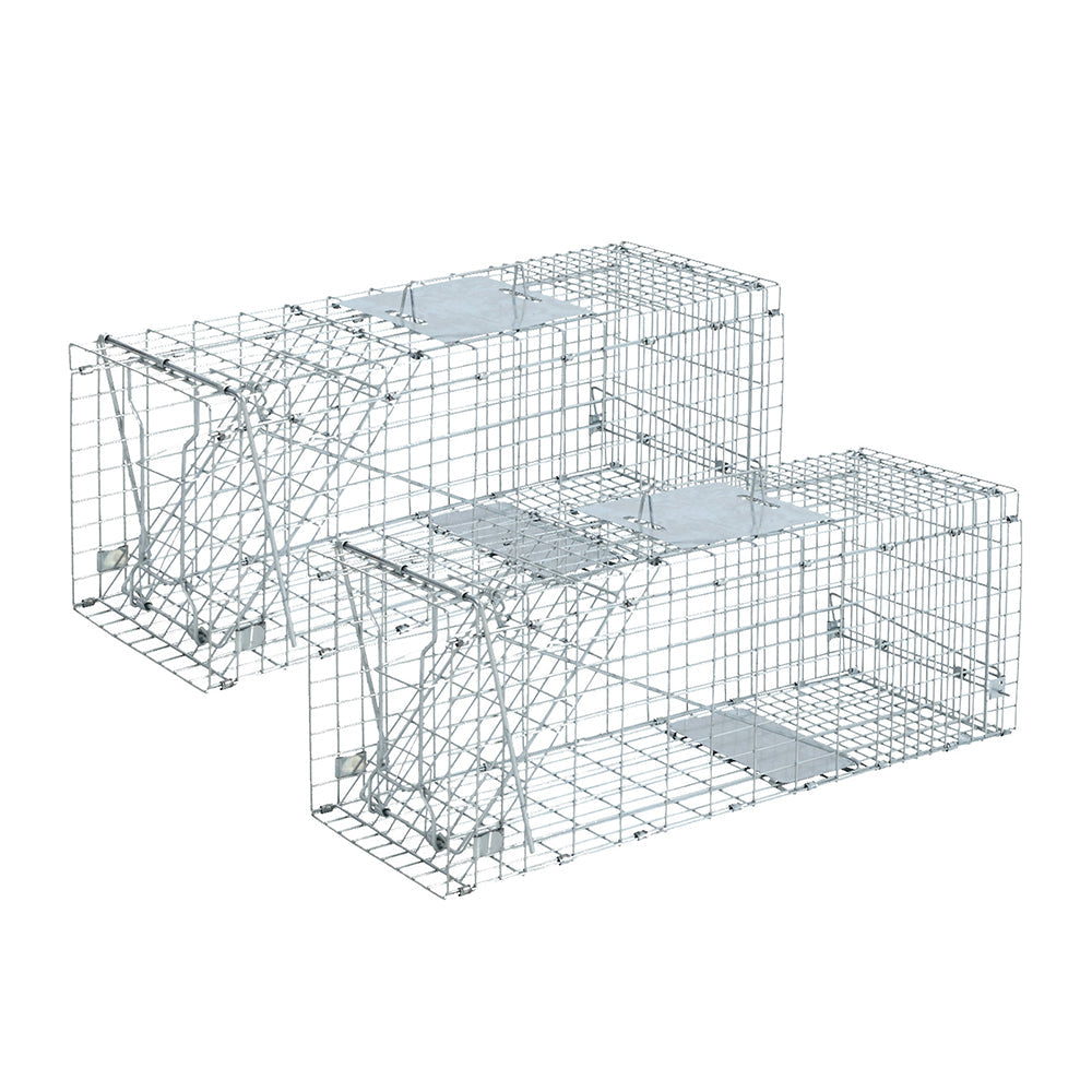 NNEDSZ Set of 2 Trap Cage 66 x 23 x 25cm  - Silver-0