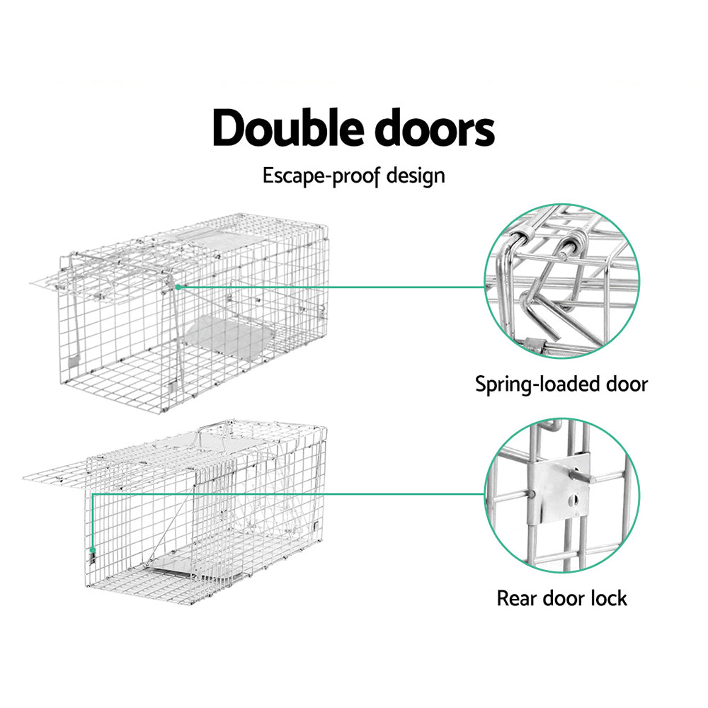NNEDSZ Set of 2 Trap Cage 66 x 23 x 25cm  - Silver-3