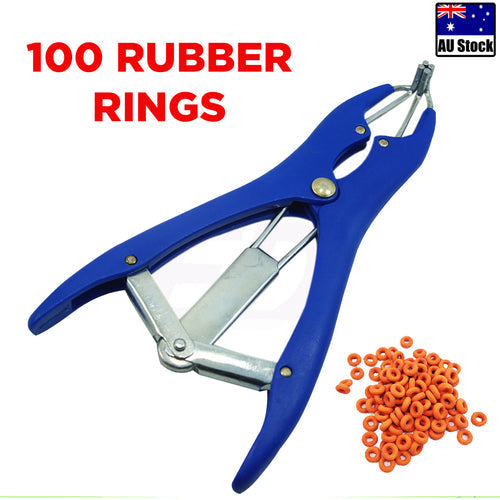 NNEDSZ Cattle Lamb Sheep Elastrator Castrating Plier with 100 Rubber-0