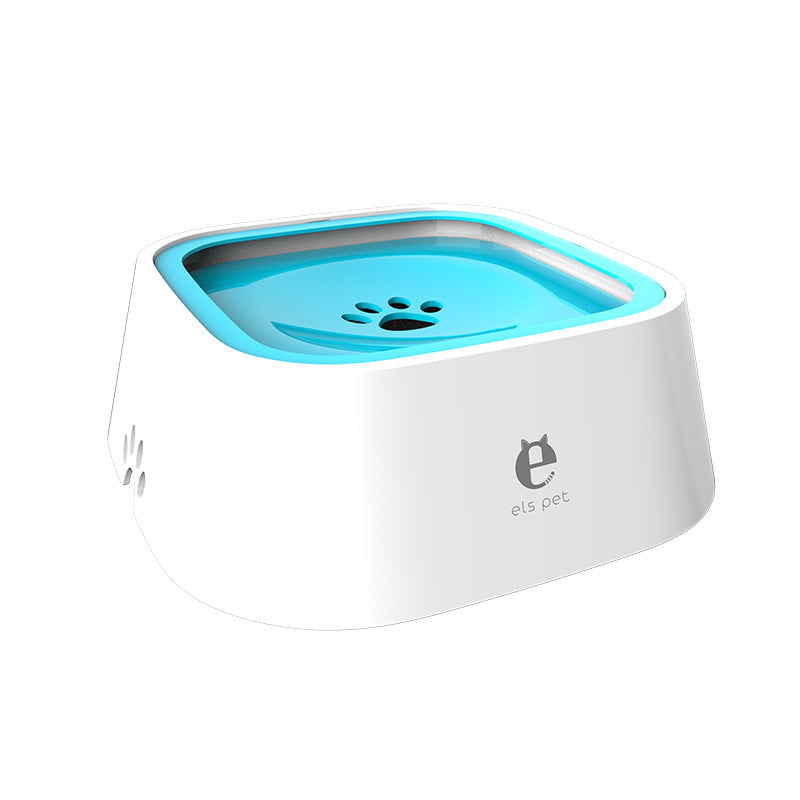 NNEDSZ Blue Anti-Spill Floating Pet Water Bowl for Dogs and Cats - 1L Capacity, Splash-Proof and Anti-Wet Mouth Design
