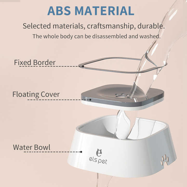 NNEDSZ Blue Anti-Spill Floating Pet Water Bowl for Dogs and Cats - 1L Capacity, Splash-Proof and Anti-Wet Mouth Design